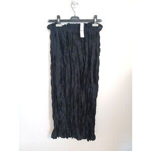 J.Crew Crinkle Maxi Skirt Black S NWT Lined Elastic Waist MSRP $89.50 Whimsigoth